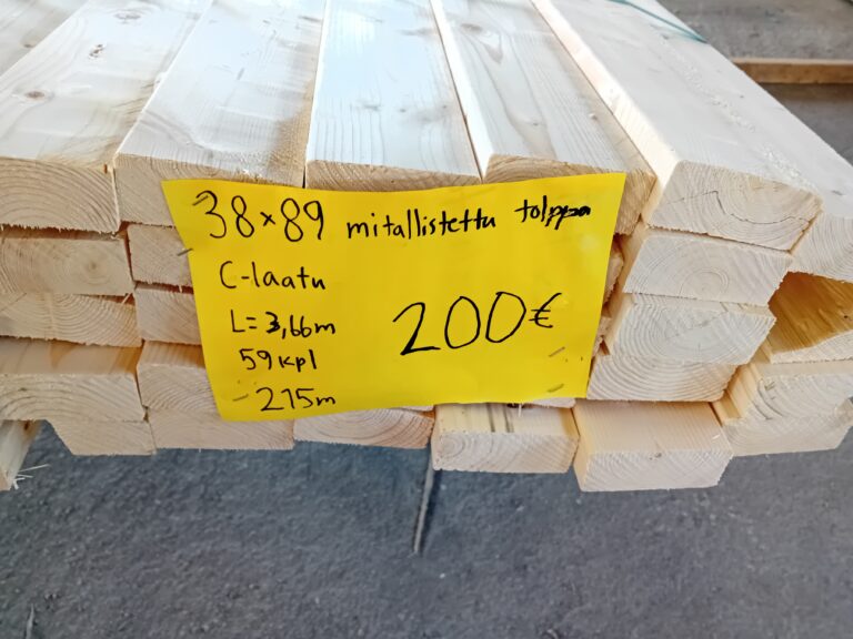 38x89mm mitallistettu tolppa -erä 200€