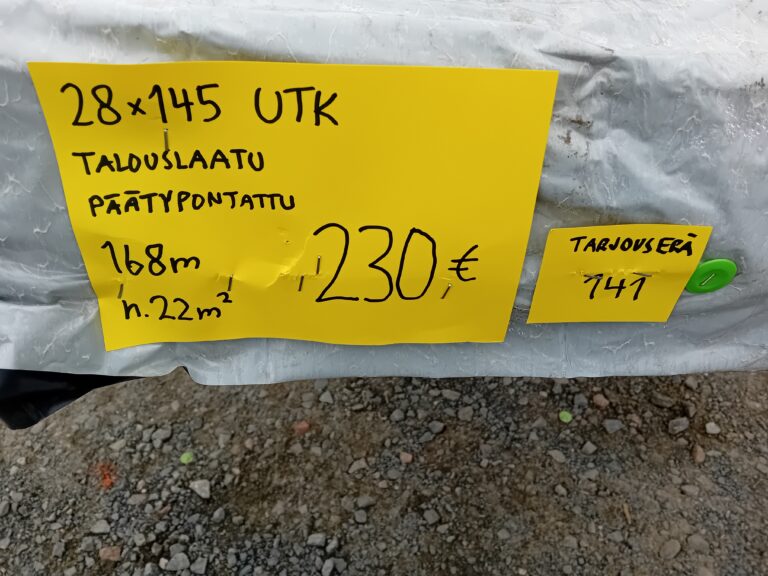 Ulkoverhouspaneeli 28×145 UTK -erä 230€